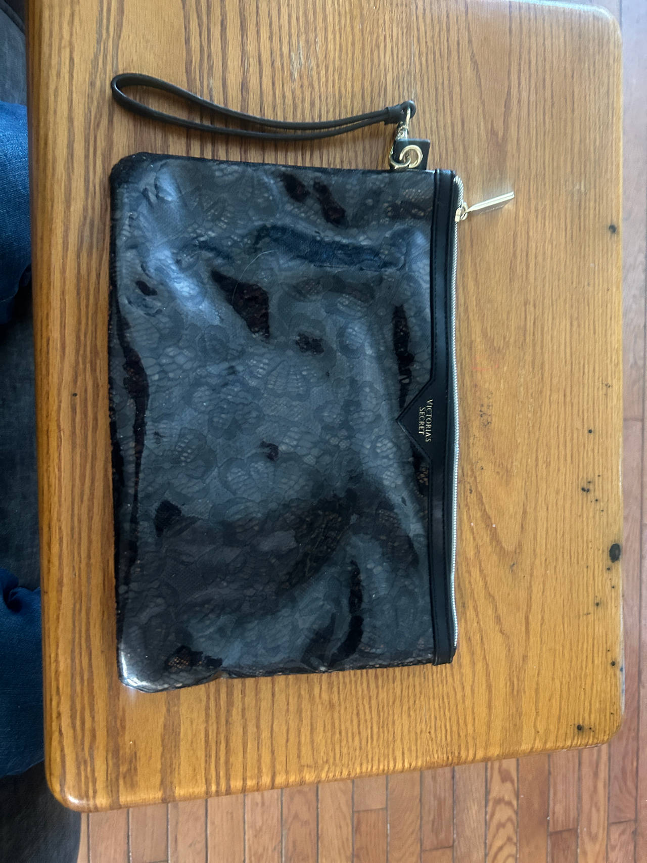Victoria's Secret Black Lace Wristlet Pouch