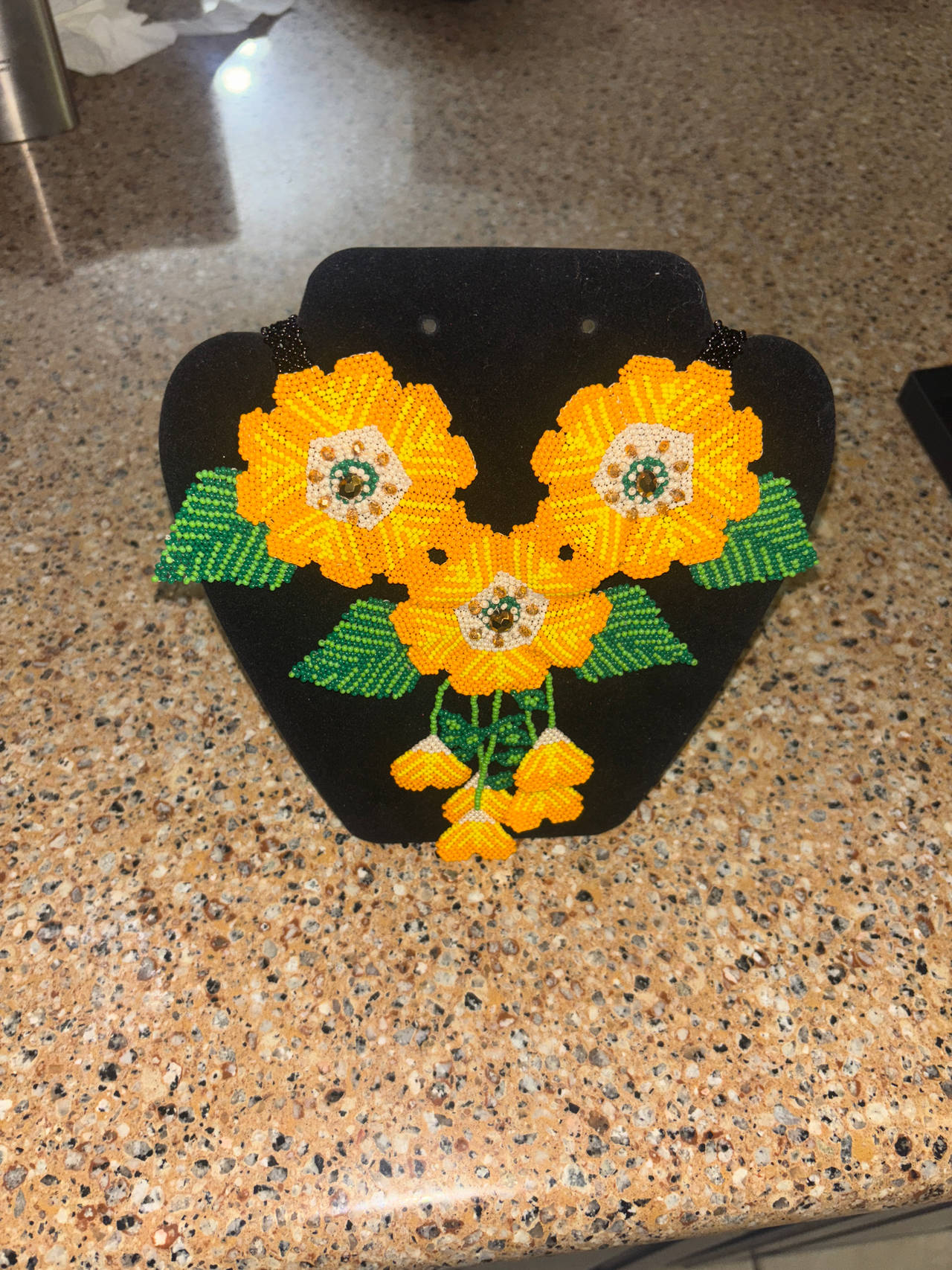Handmade Beaded Flower Necklace