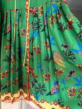 Green Bohemian Maxi Dress with Bird and Floral Print Size Medium - Image 3