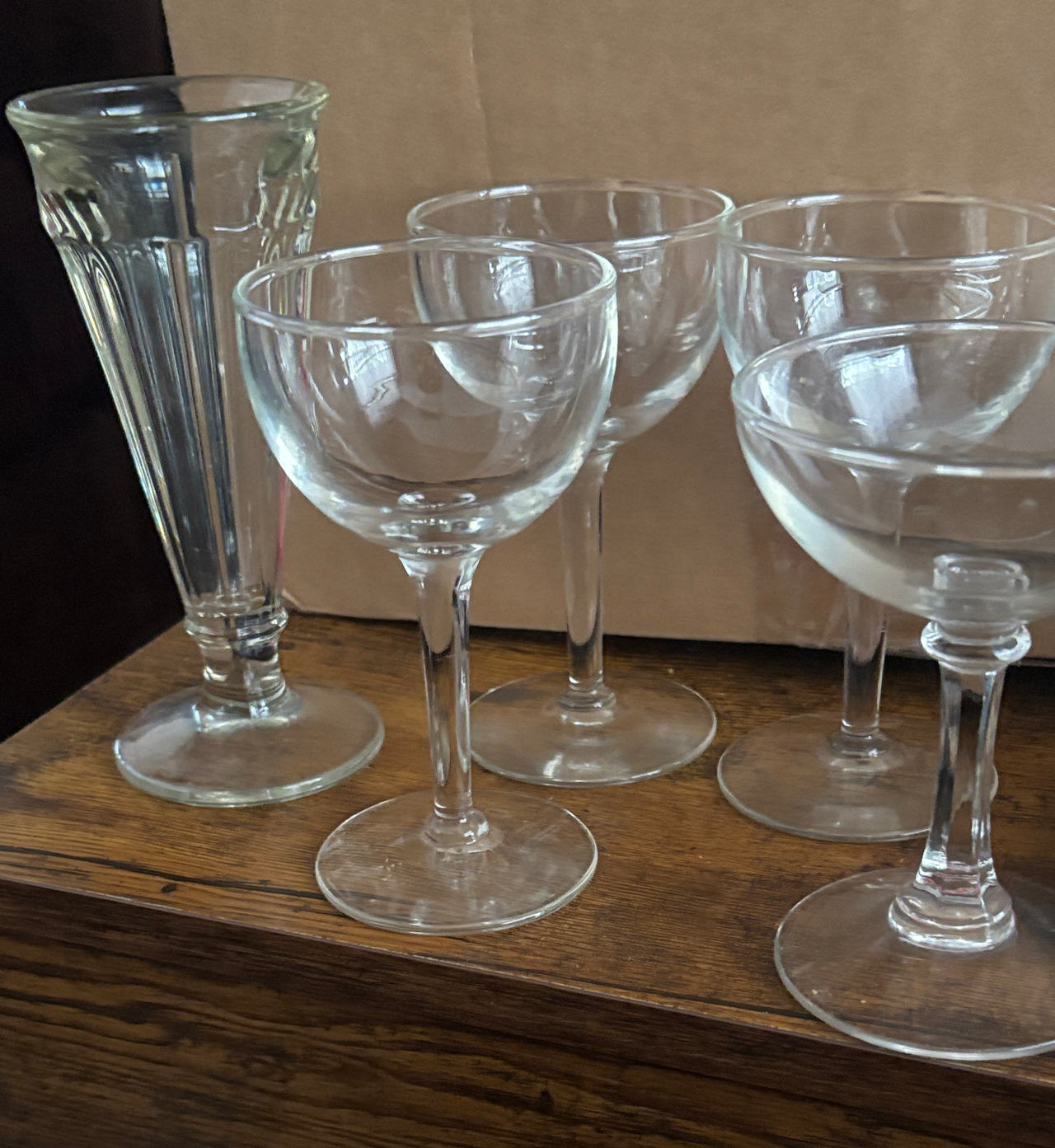 Vintage Cocktail and Soda Fountain Glass Set