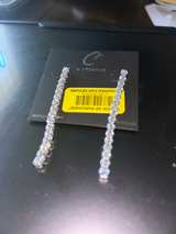 Silver-Tone Rhinestone Linear Drop Earrings - Image 4