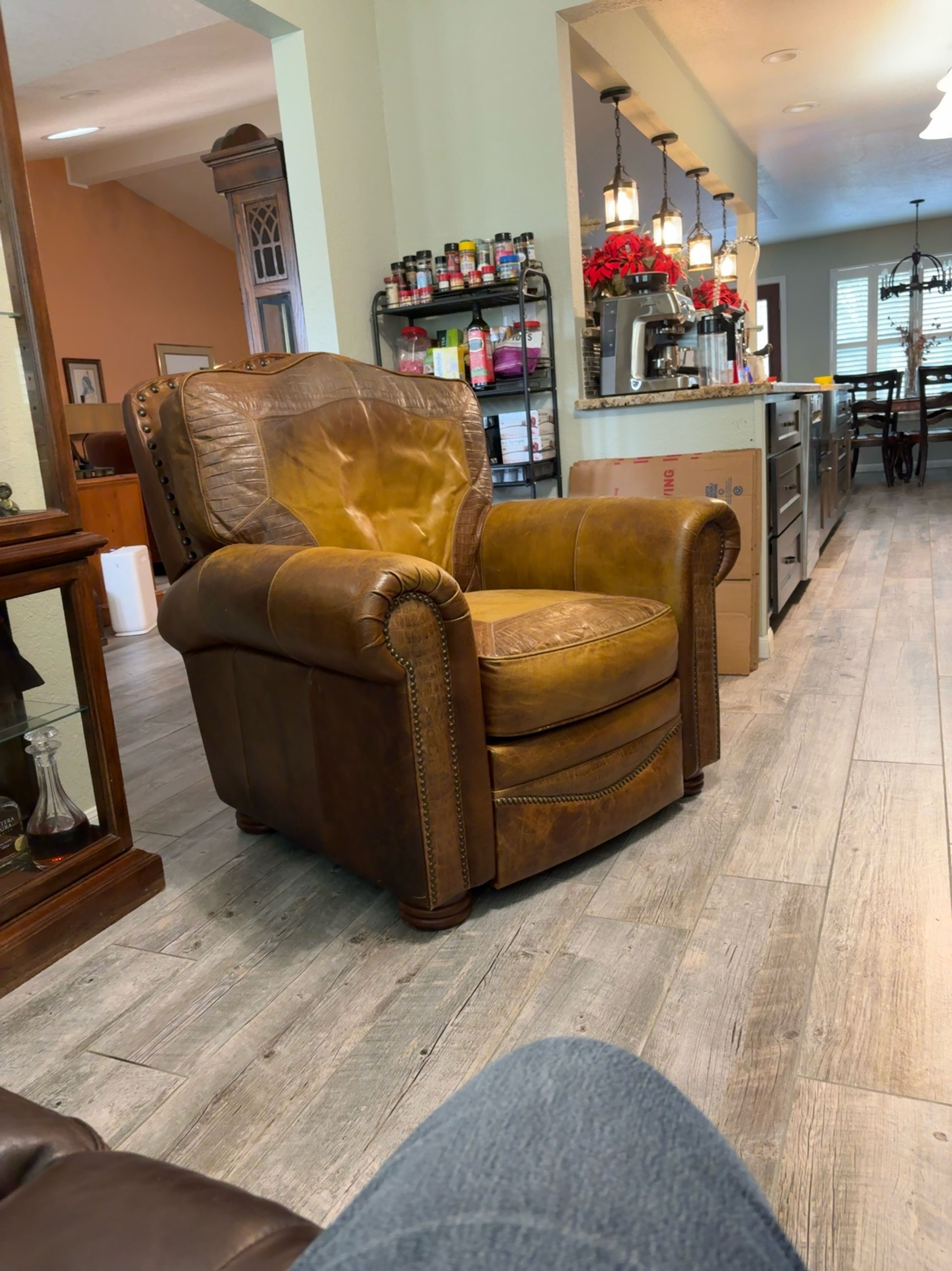 Dakota Bison Leather Recliner Chair