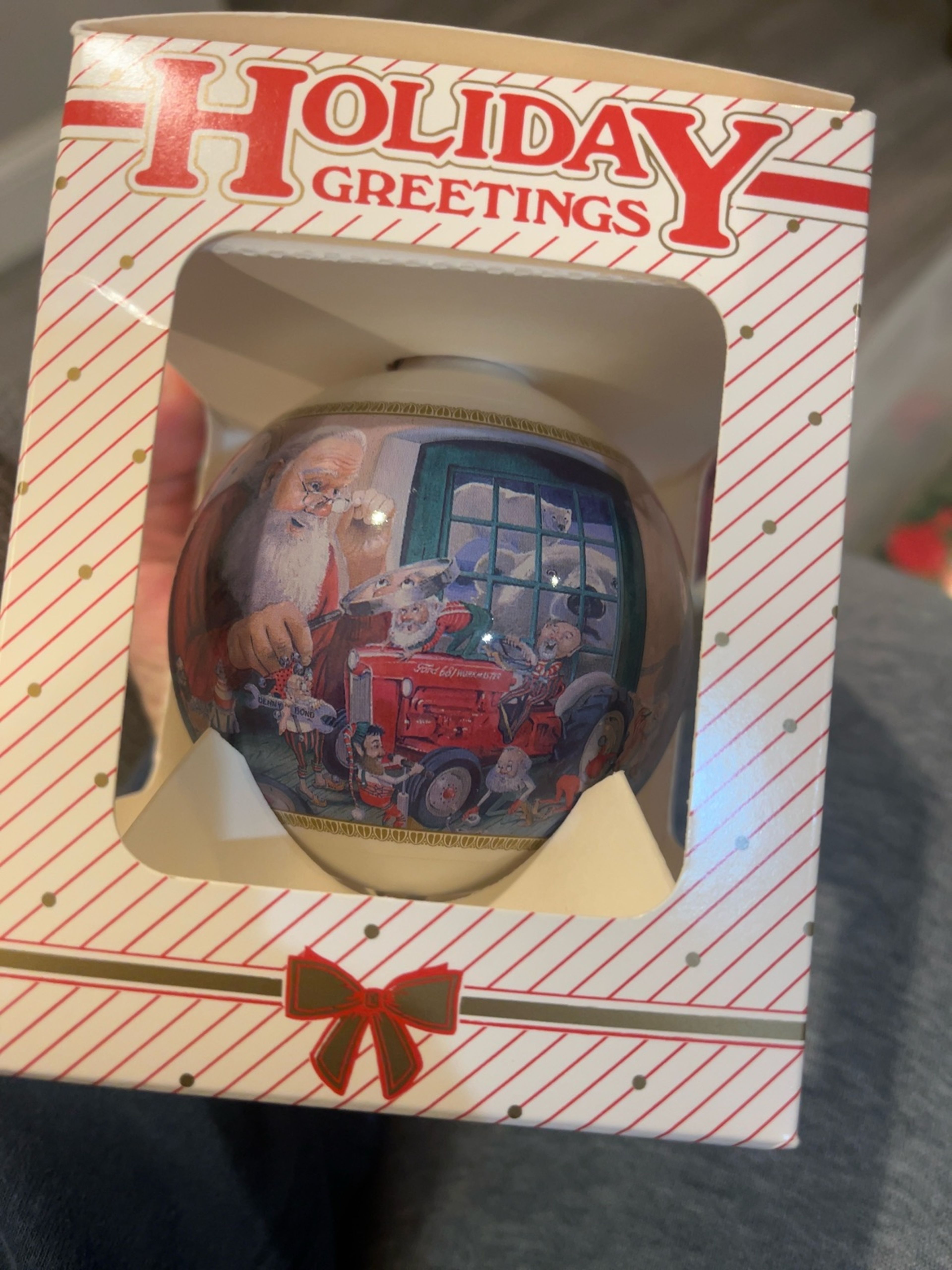 New Holland Tractor 2001 Glass Christmas Ornament