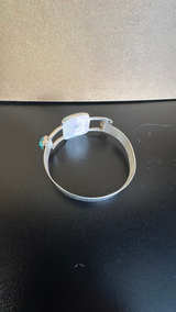 Navajo 925 Sterling Silver Turquoise Cuff Bracelet - Image 2