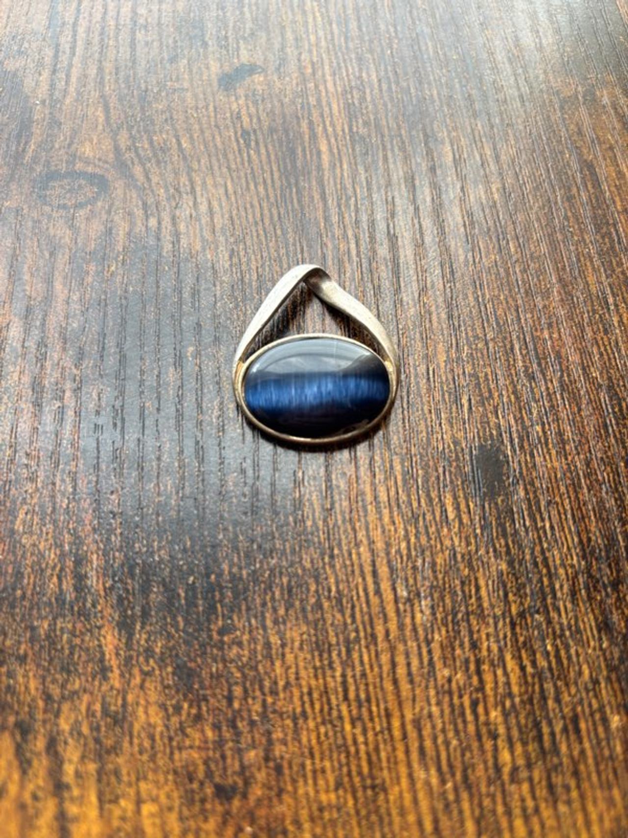 Blue Tiger's Eye Silver Pendant