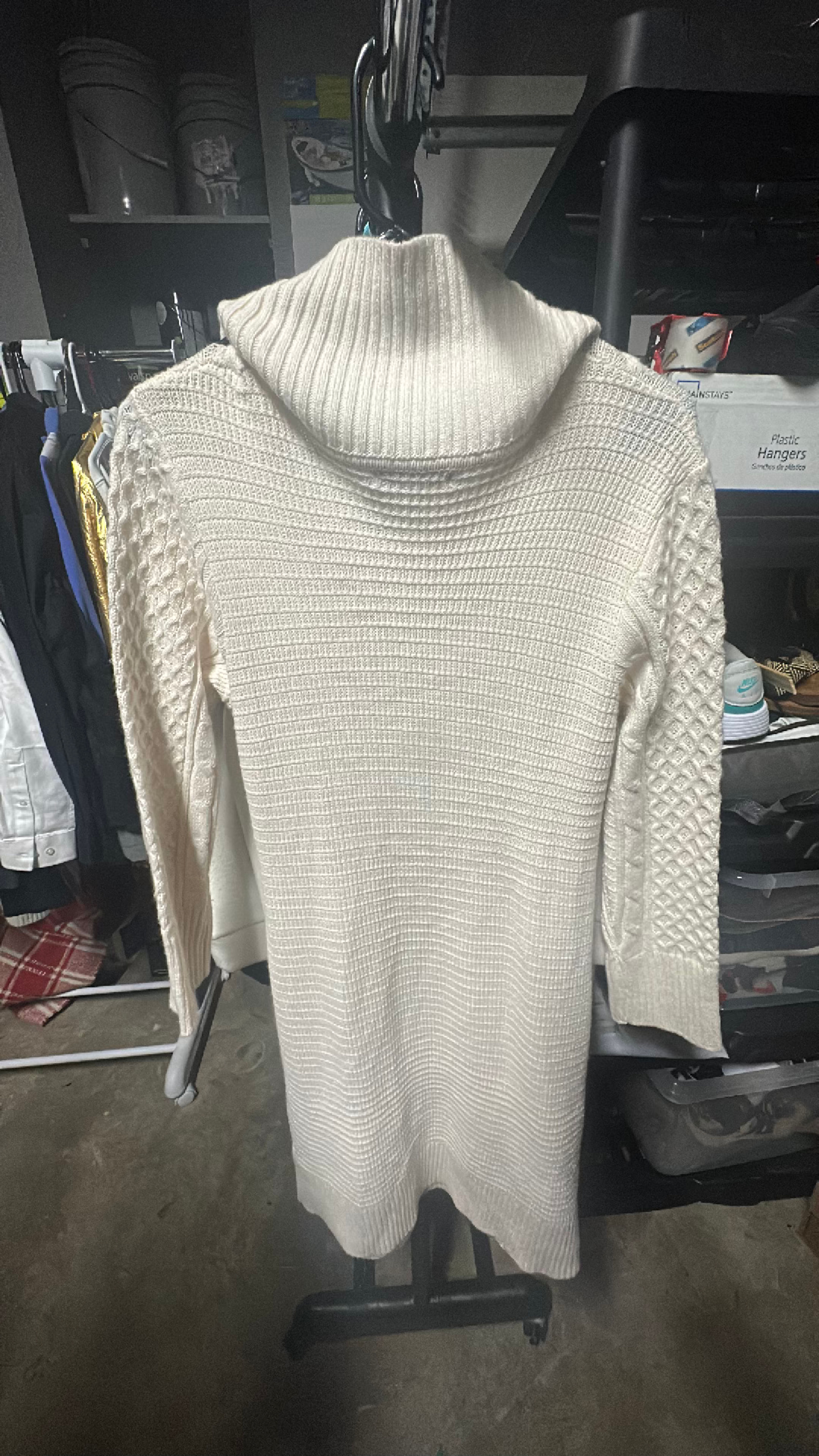 Sandra Darren Cowl Neck Marled Knit Sweater Dress Size XL - Image 4