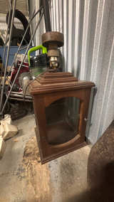 Antique Wooden Candle Lantern with Glass, 12.5" - Image 2