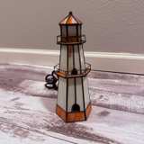 Lighthouse Tiffany Style Stained Glass Table Lamp - Image 1