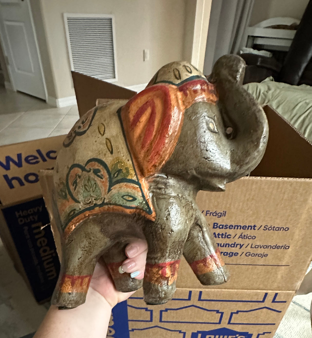 Decorative Painted Elephant Statue