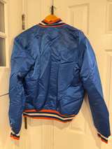 Starter New York Islanders Satin Bomber Jacket Blue Large - Image 5