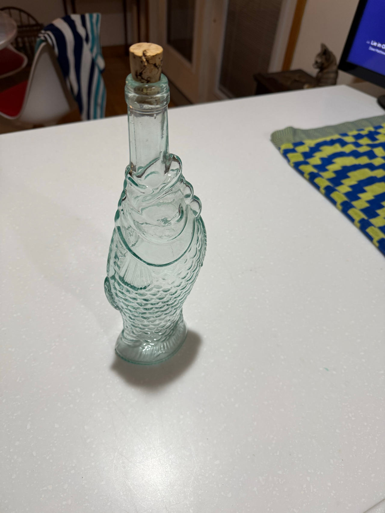 Vintage Fish Shaped Glass Bottle