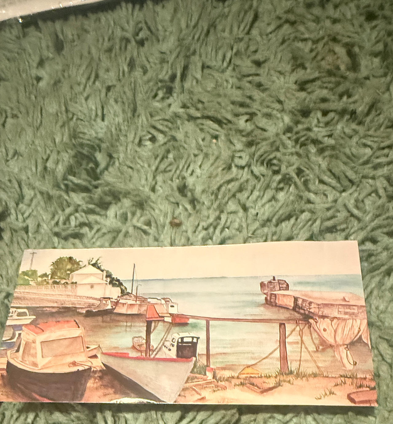 Coastal Harbor Watercolor Art Print