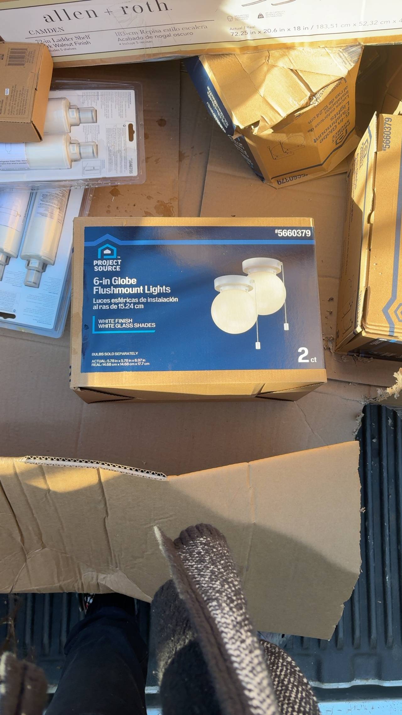 Project Source 2-Light Gloss White Flush Mount Ceiling Light (2-Pack)
