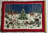 Christmas Wildlife handmade Quilted Wall Hanging - Image 1
