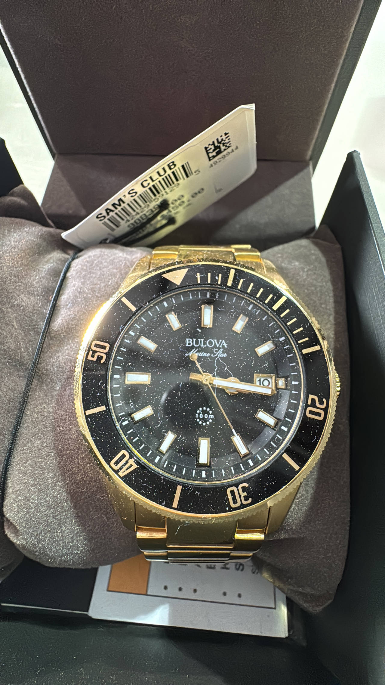 Bulova Marine Star Gold Tone Watch 43mm 98B396