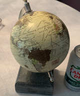 Vintage Style Mini Desk Globe with Stone Base - Image 1