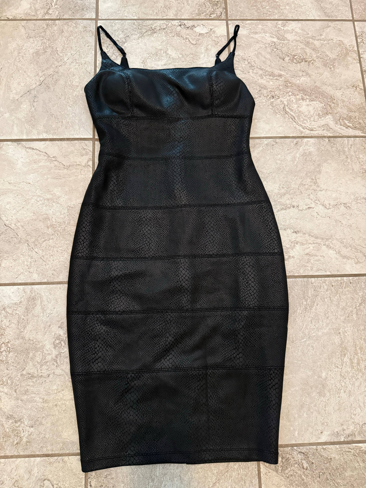 Bebe Black Snake Print Bandage Dress