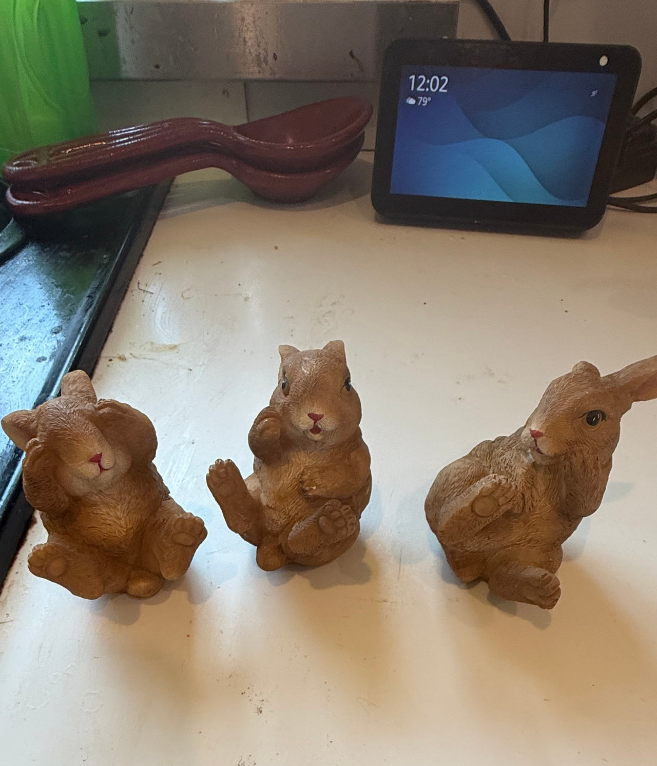 Hear See Speak No Evil Bunny Figurine Set rabbit#2