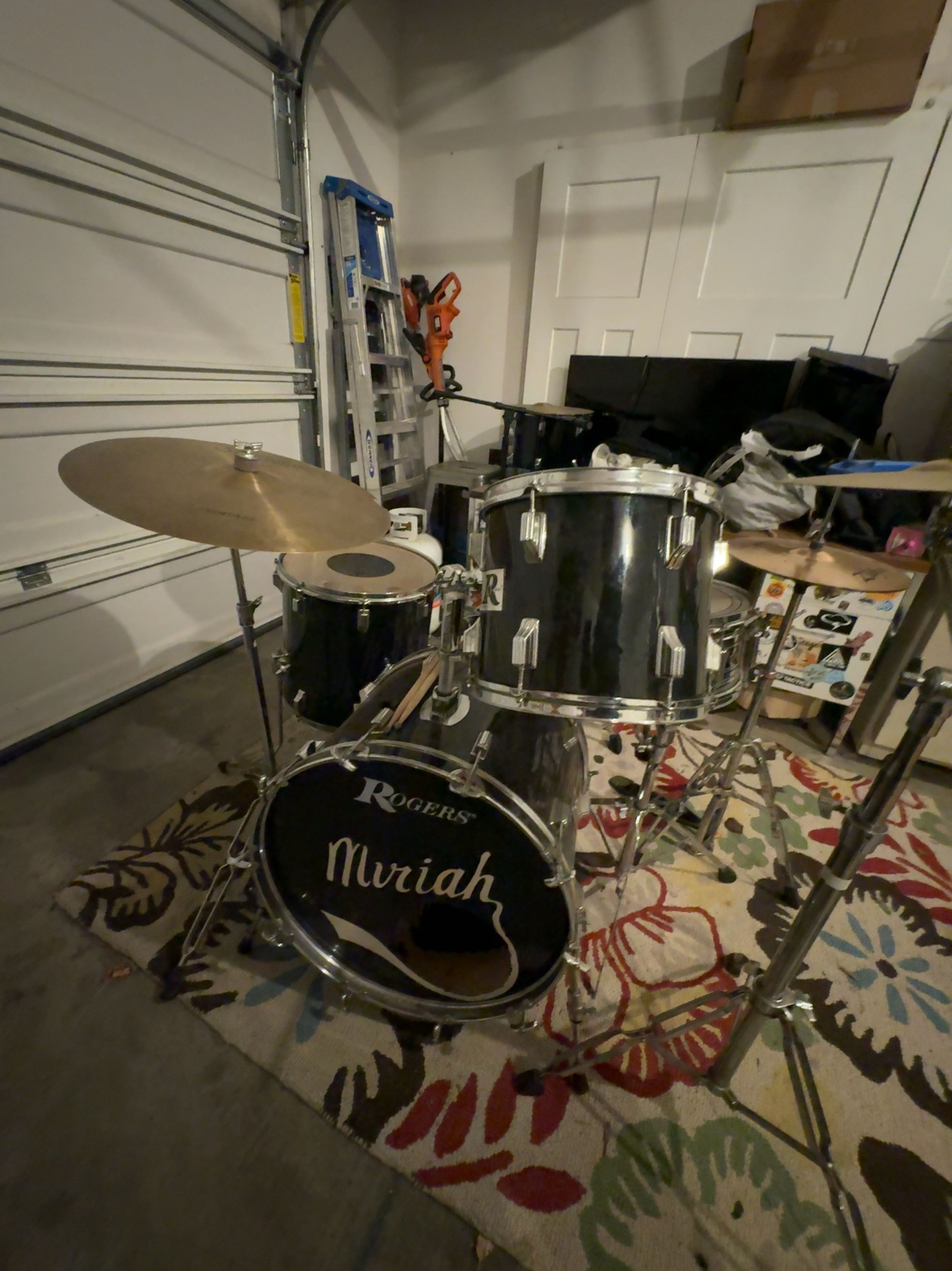 Rogers Vintage Drum Set Black