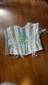 Holographic Lace-Up Corset - Image 3