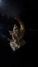 Folk Art Angel Figurine with Crescent Moon - Image 2