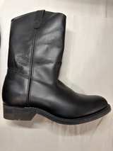 Men’s Black Leather Engineer Boots 10.5E Wide Vibram Oil Resistant Pull On - Image 8