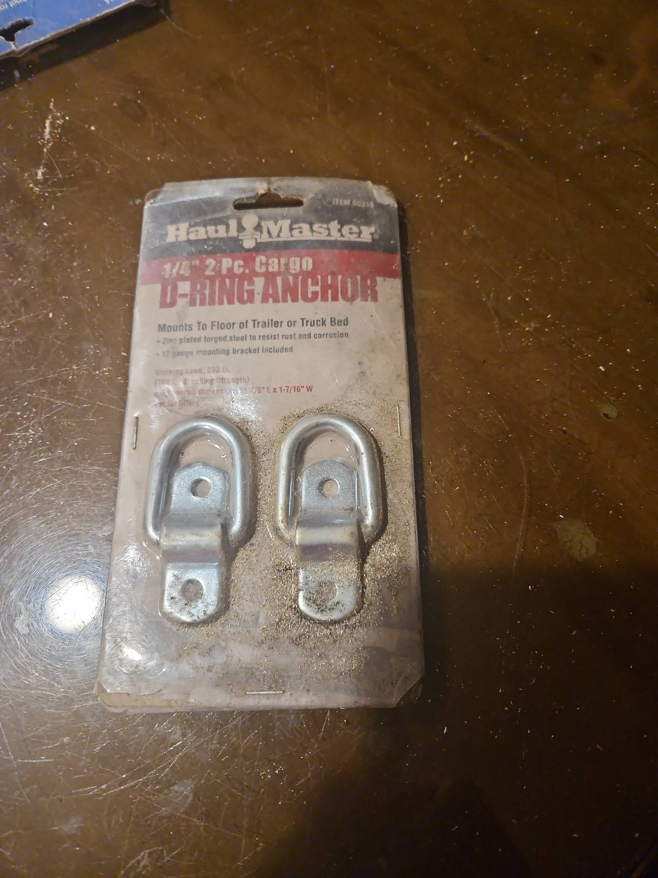 Haul-Master 1/4" 2-Pc. Cargo D-Ring Anchor