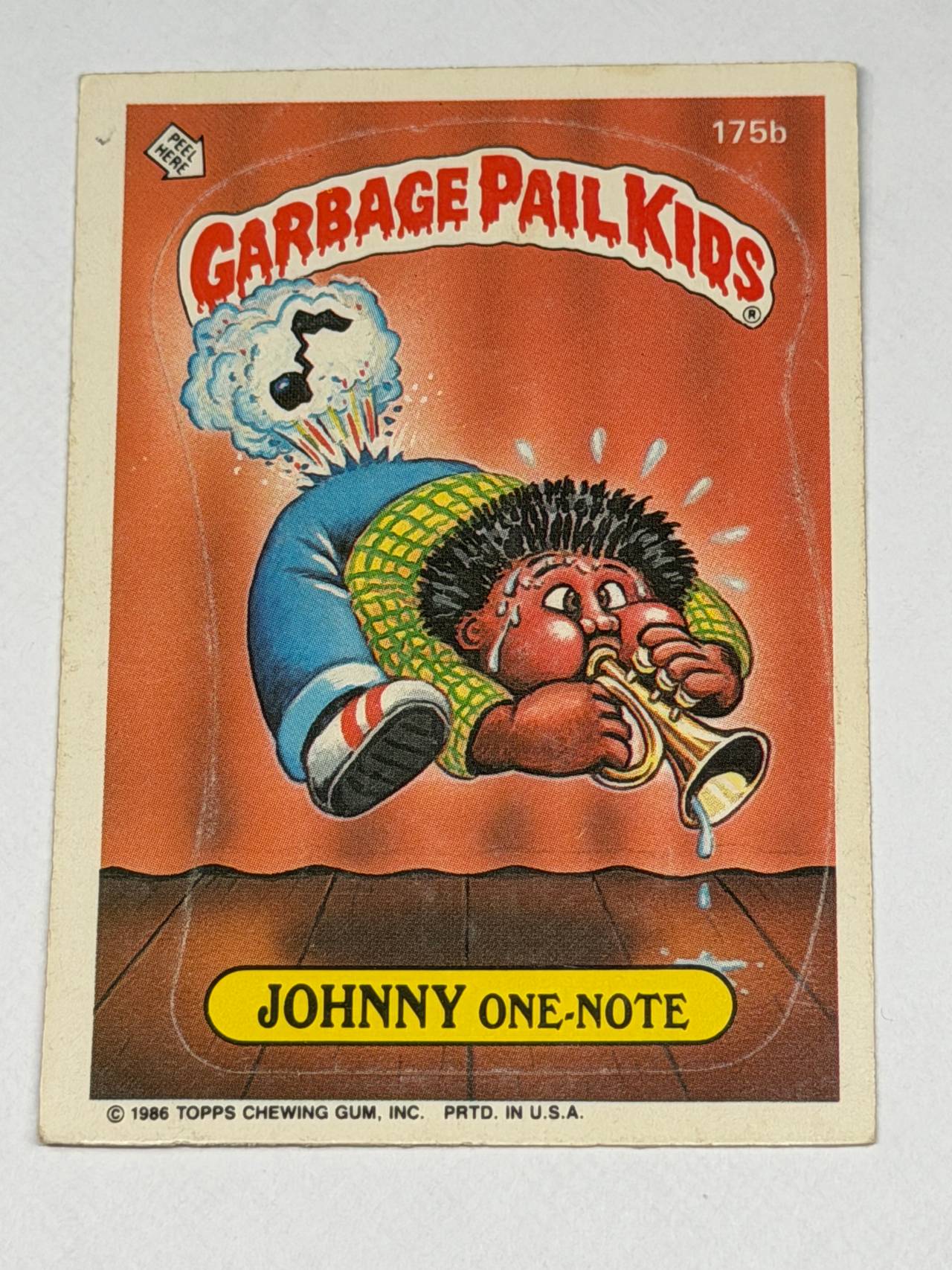 1986 Topps Garbage Pail Kids Johnny One-Note 175b