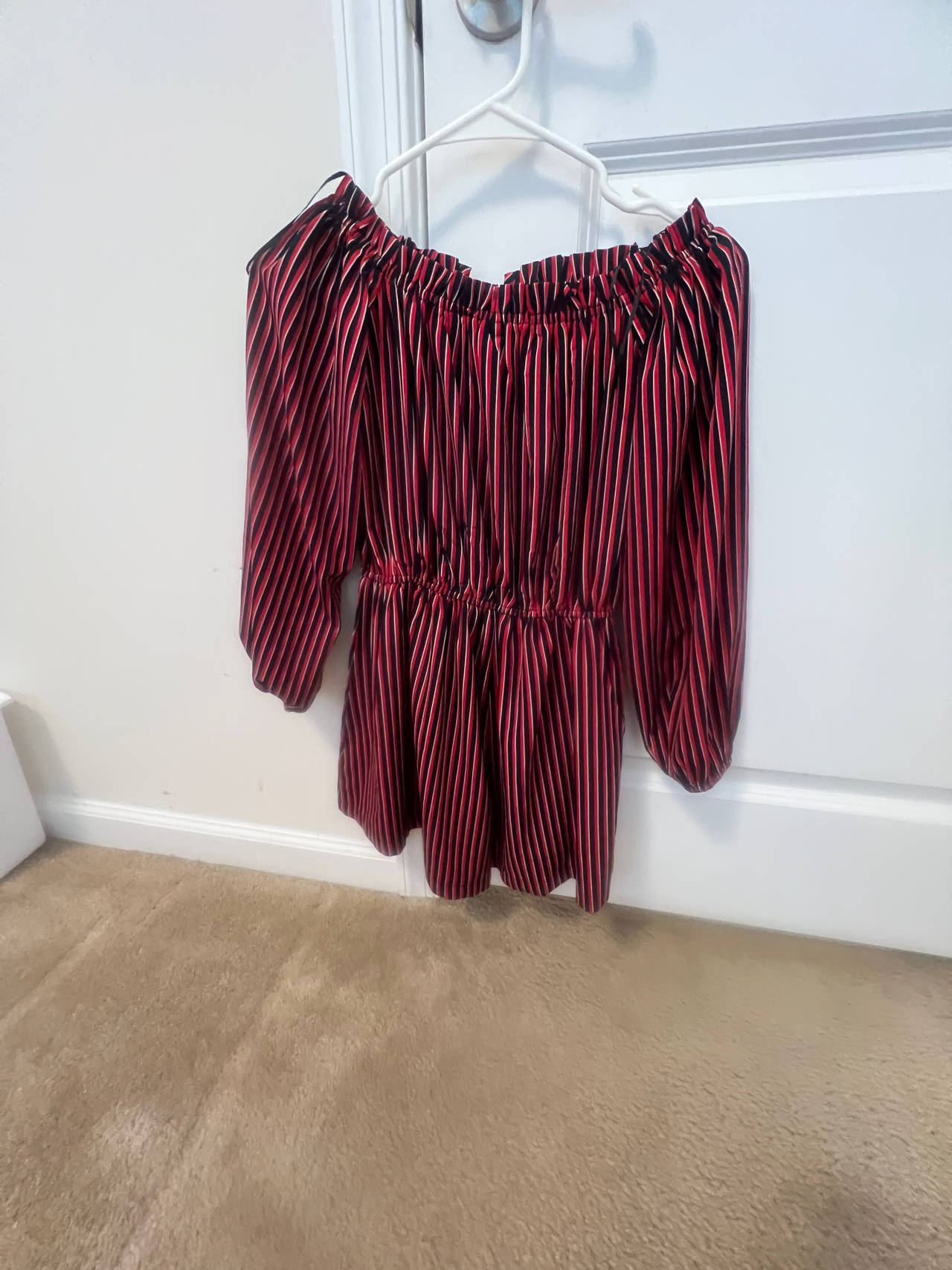 Off-Shoulder Striped Romper