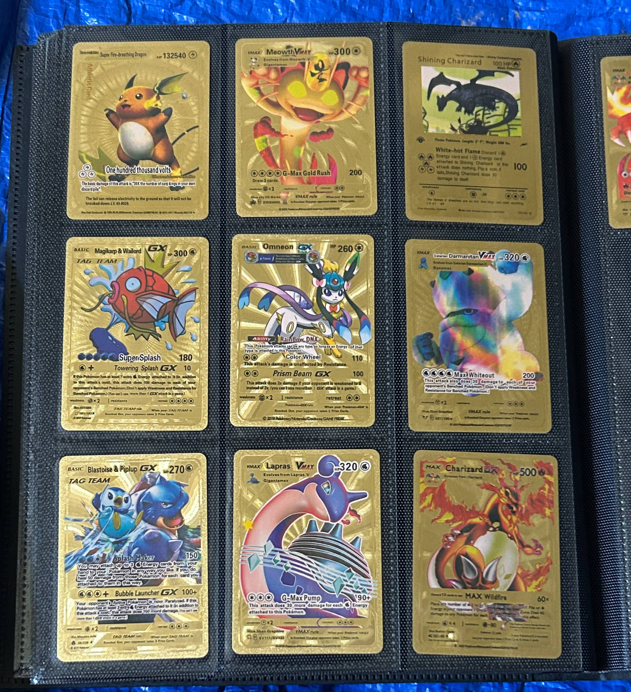 Gold Metal Custom Pokemon Cards Set
