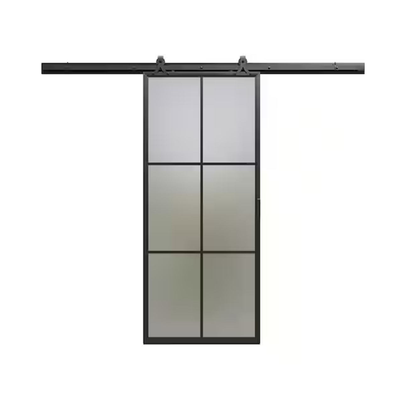 Modern 6-Lite Frosted Glass Sliding Barn Door