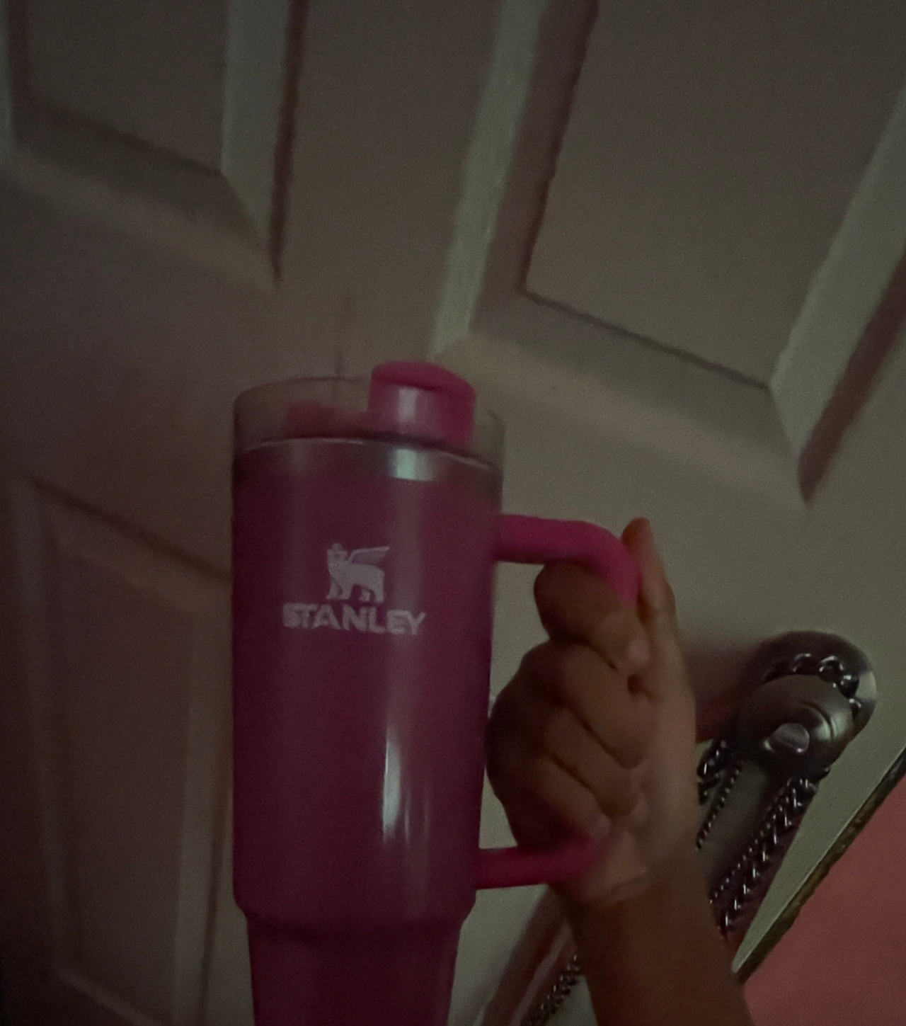 Stanley Quencher H2.0 FlowState Tumbler 40oz Hot Pink Glitter