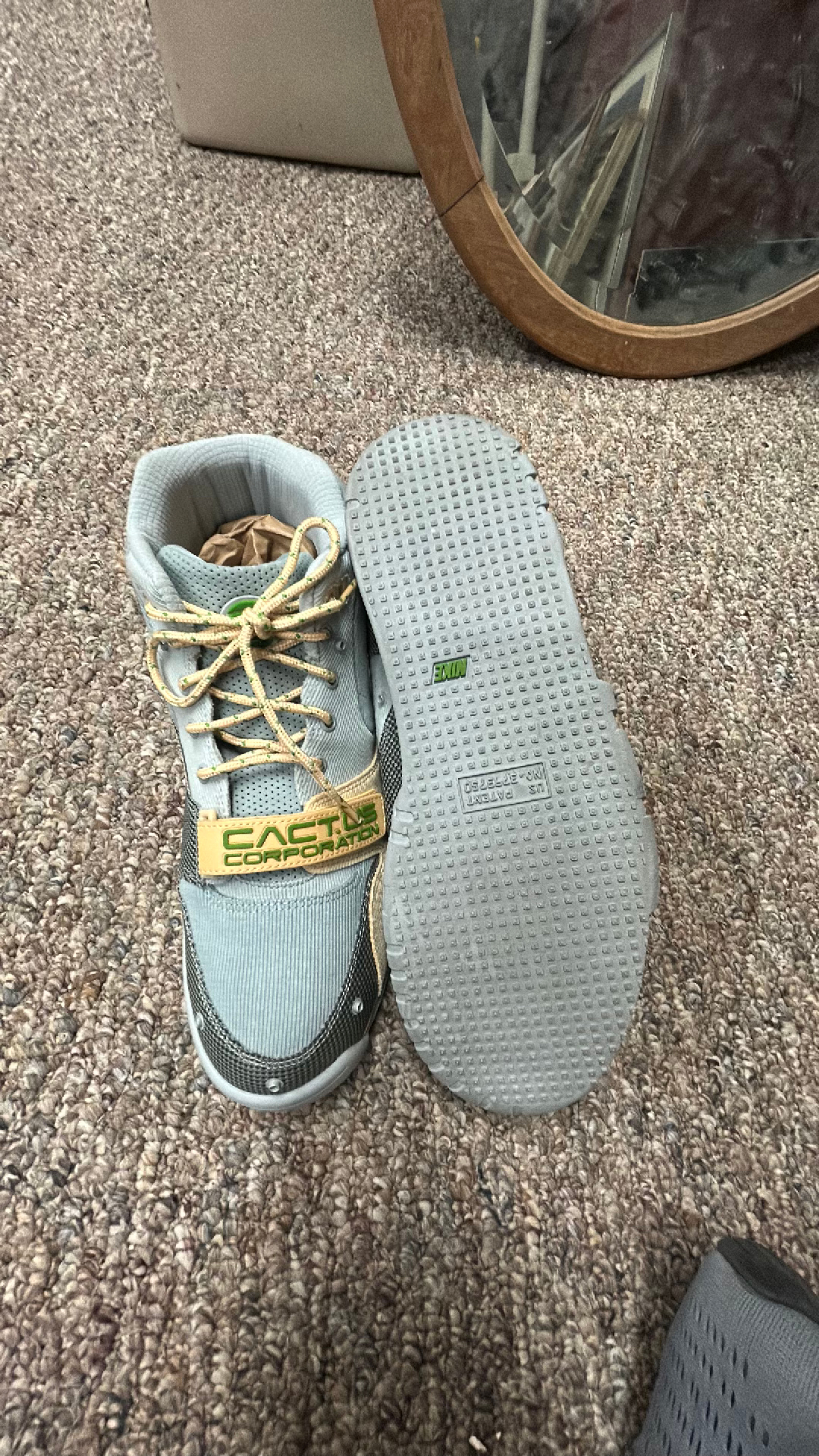 Size 12 Nike Air Trainer 1 Travis Scott Grey Haze - Image 3