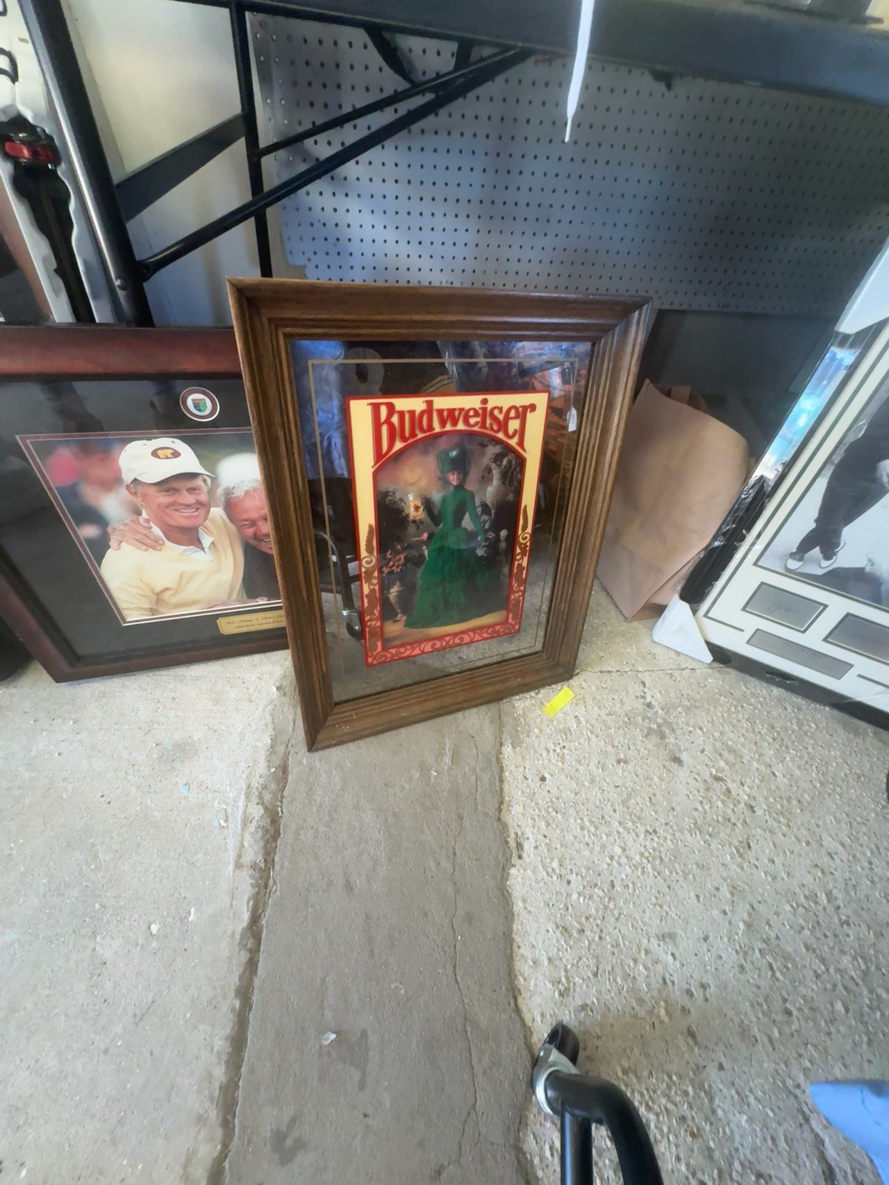 Budweiser Vintage Bar Mirror – Girl in Green