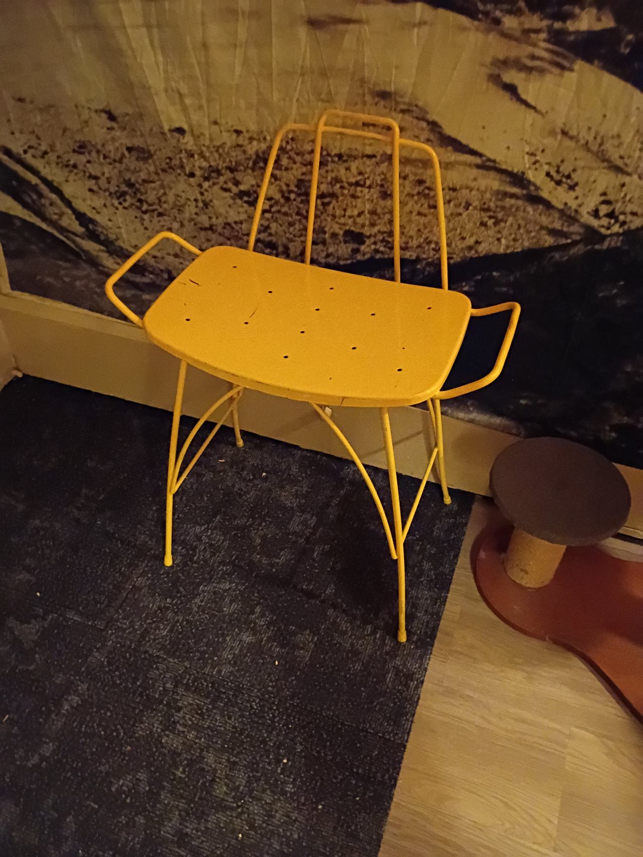 Yellow Metal Vanity Stool
