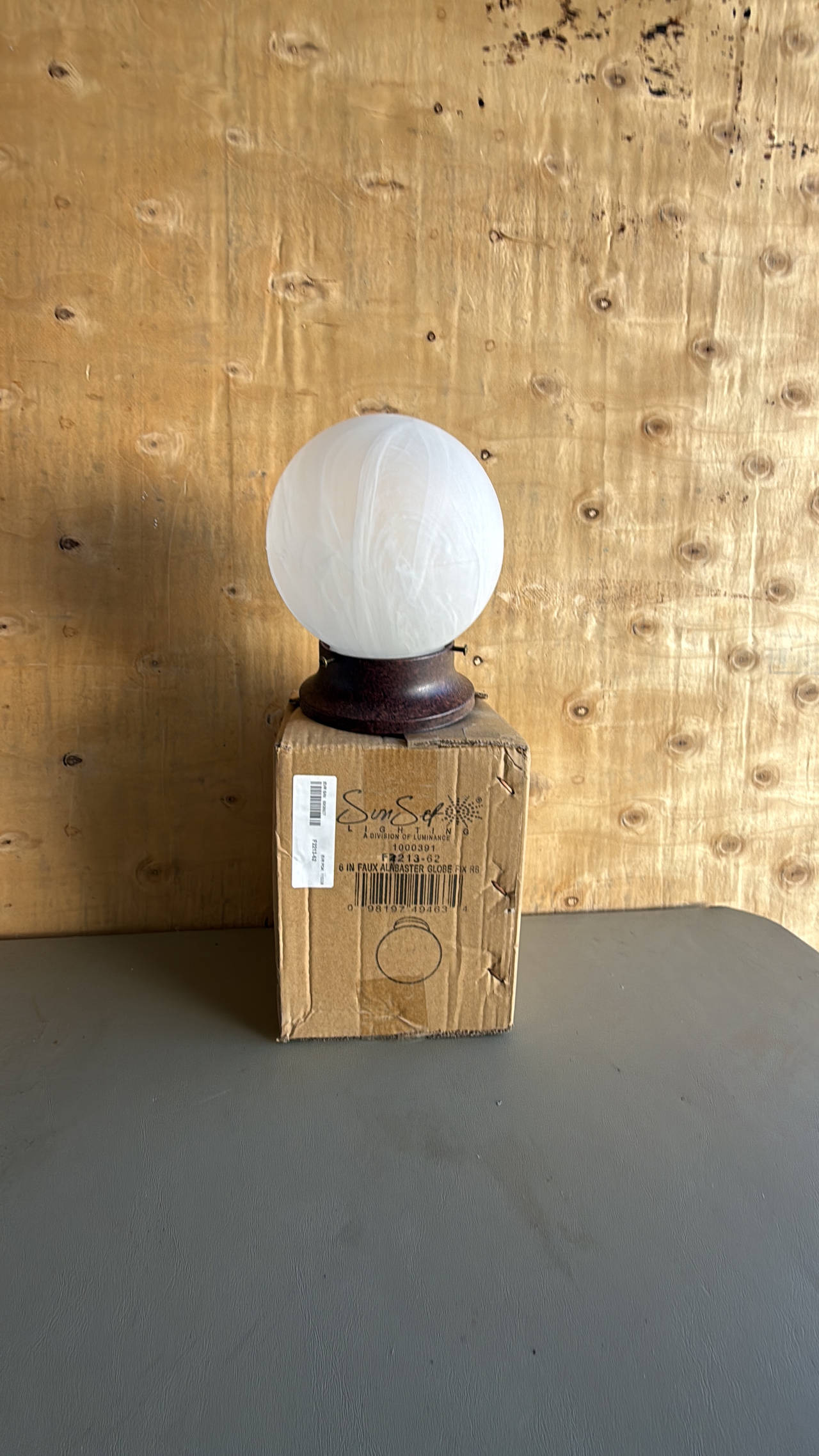 SunSet Lighting F6313-12 6-In Faux Alabaster Globe Light Fixture