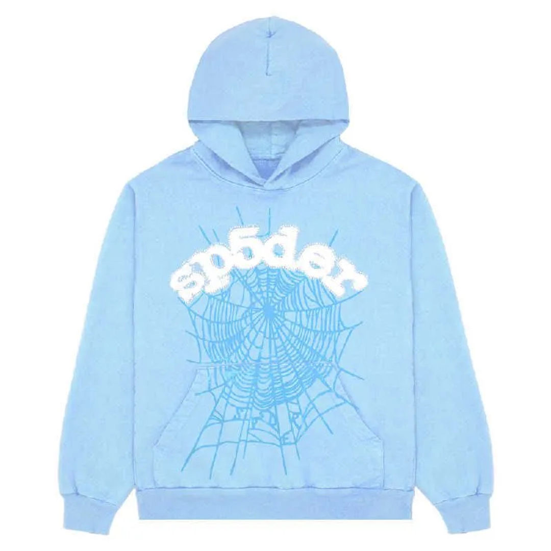 Sp5der Hoodie Blue Medium