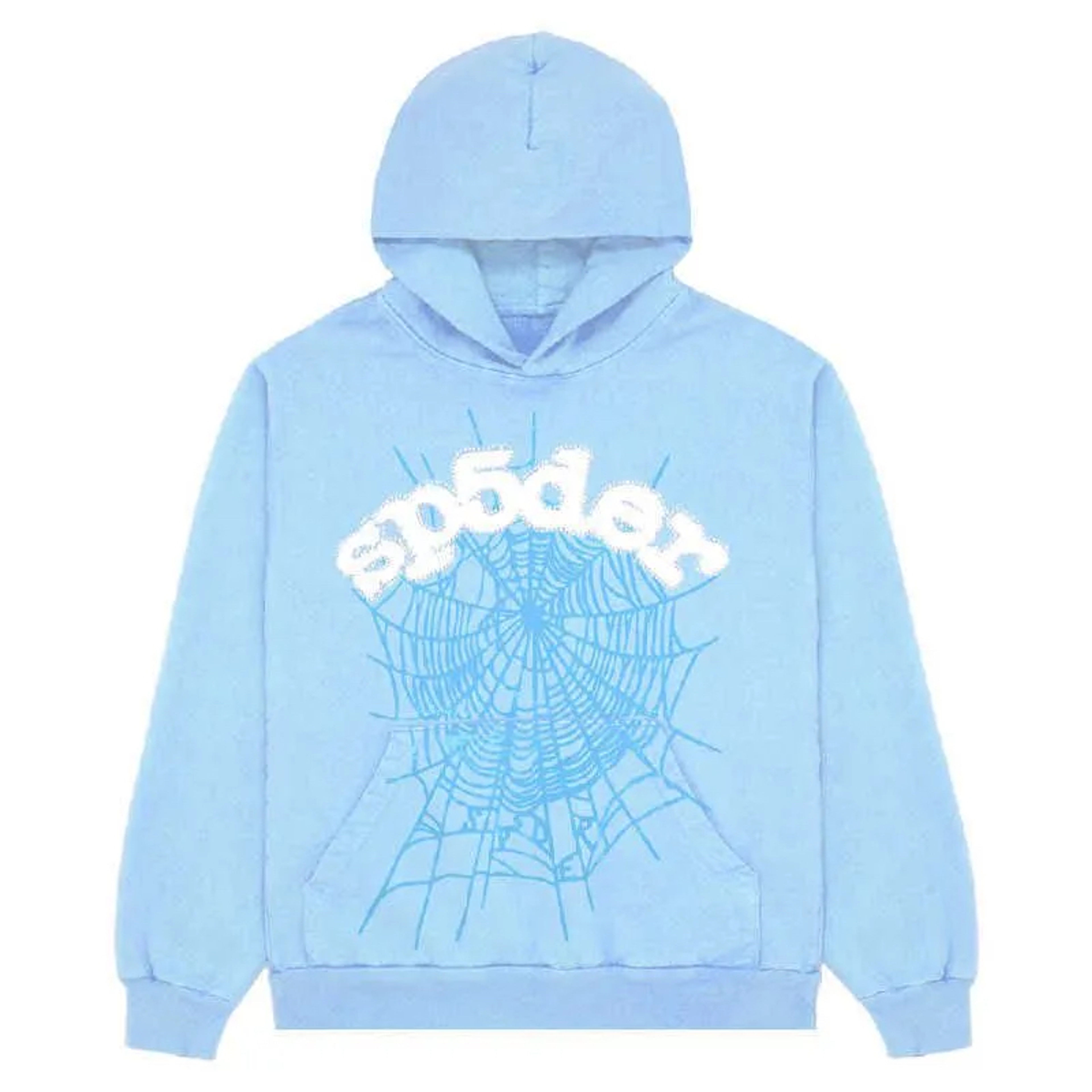 Sp5der Hoodie Blue Medium