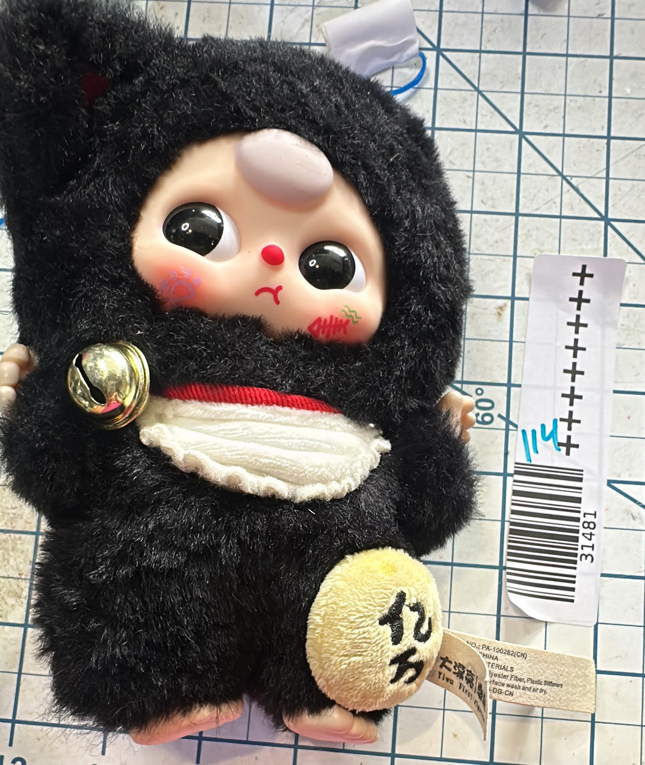 Pop Mart Hirono Little Mischief Plush Pendant Black Cat