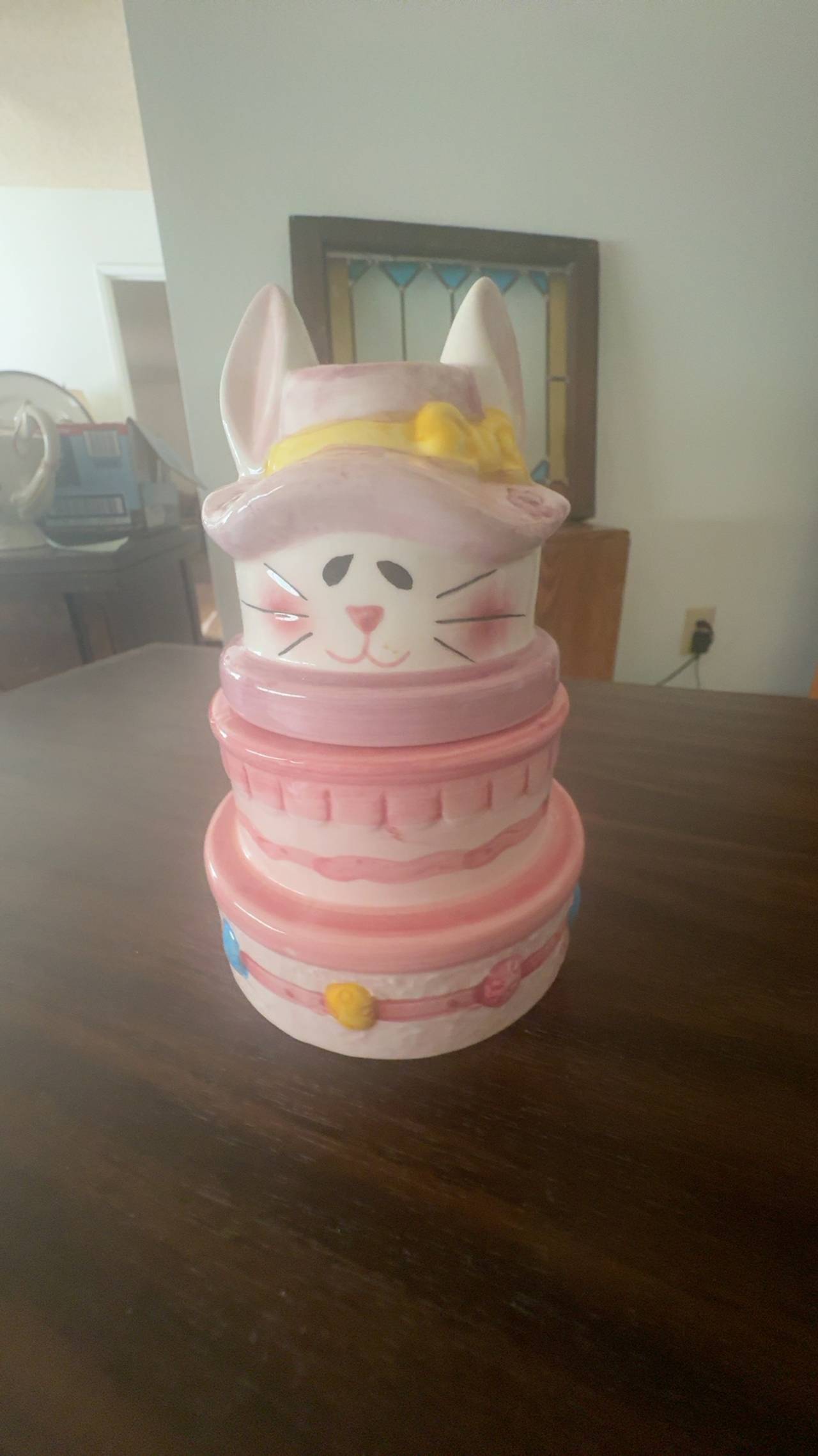 Ceramic Easter Bunny Trinket Box