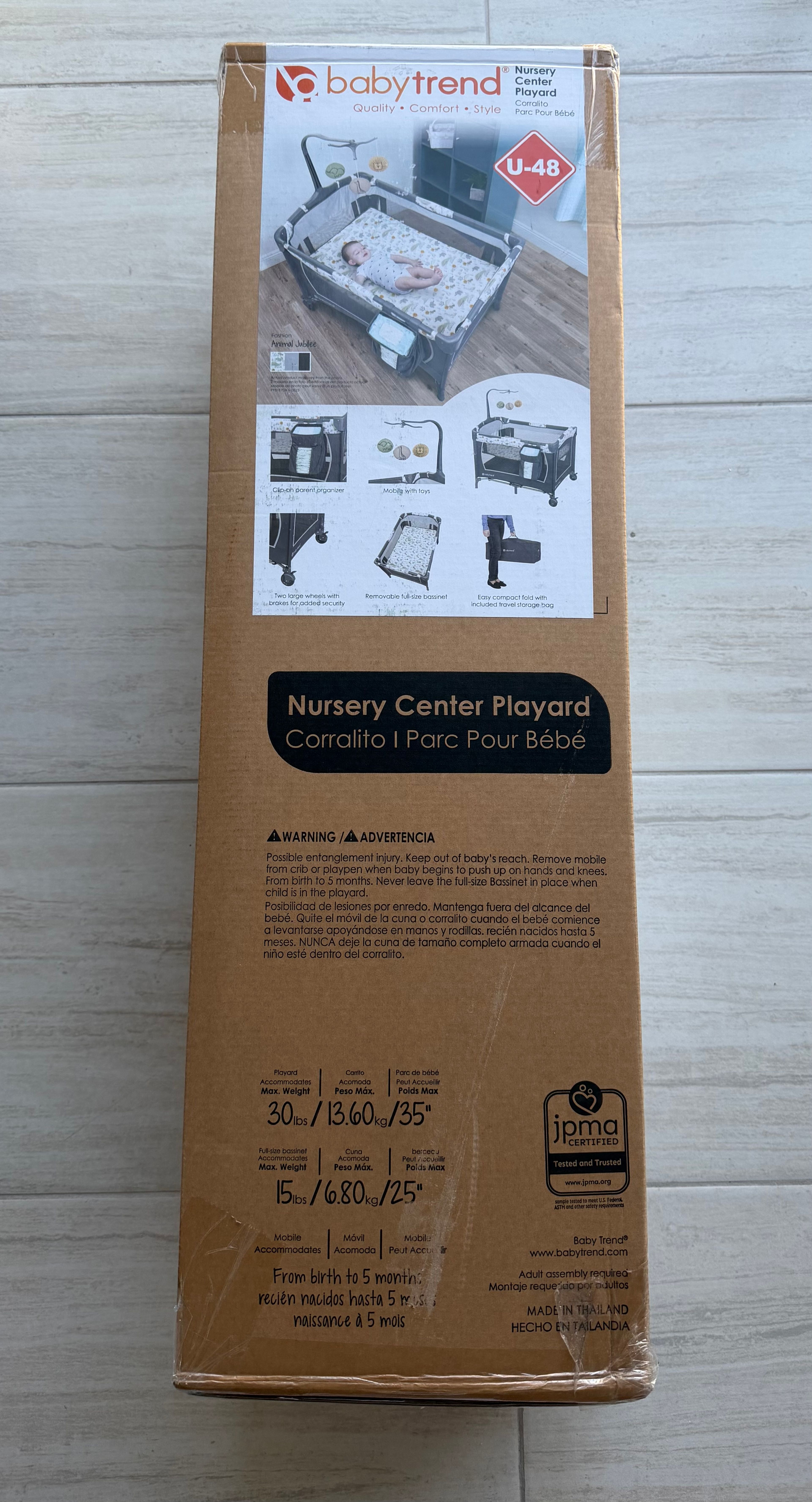 Baby Trend Nursery Center Playard - Animal Jubilee NEW - Image 8