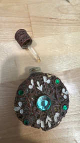 Vintage Jeweled Filigree Perfume Bottle Chechoslovakia - Image 6