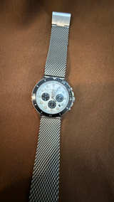 Fossil FB-01 Chronograph Silver Stainless Steel Mesh Watch FS5915 - Image 2