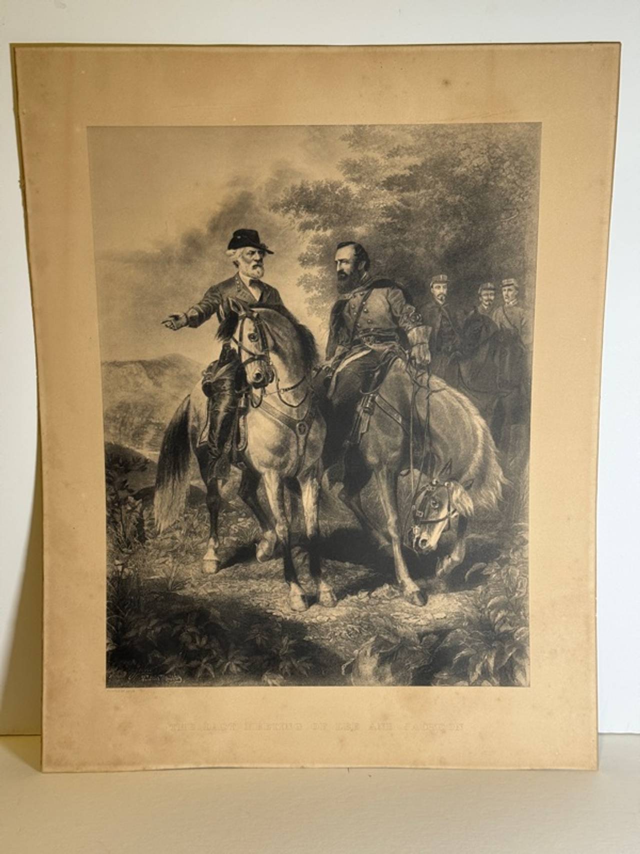 Vintage Antique etching, The Last Meeting of Gen. Lee & Jackson, authentic