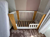 Mocka Aspen Cot - White/Natural - Image 1