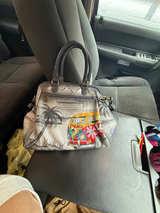 Anuschka Hand Painted Leather Satchel Peace Love & Beach - Image 1
