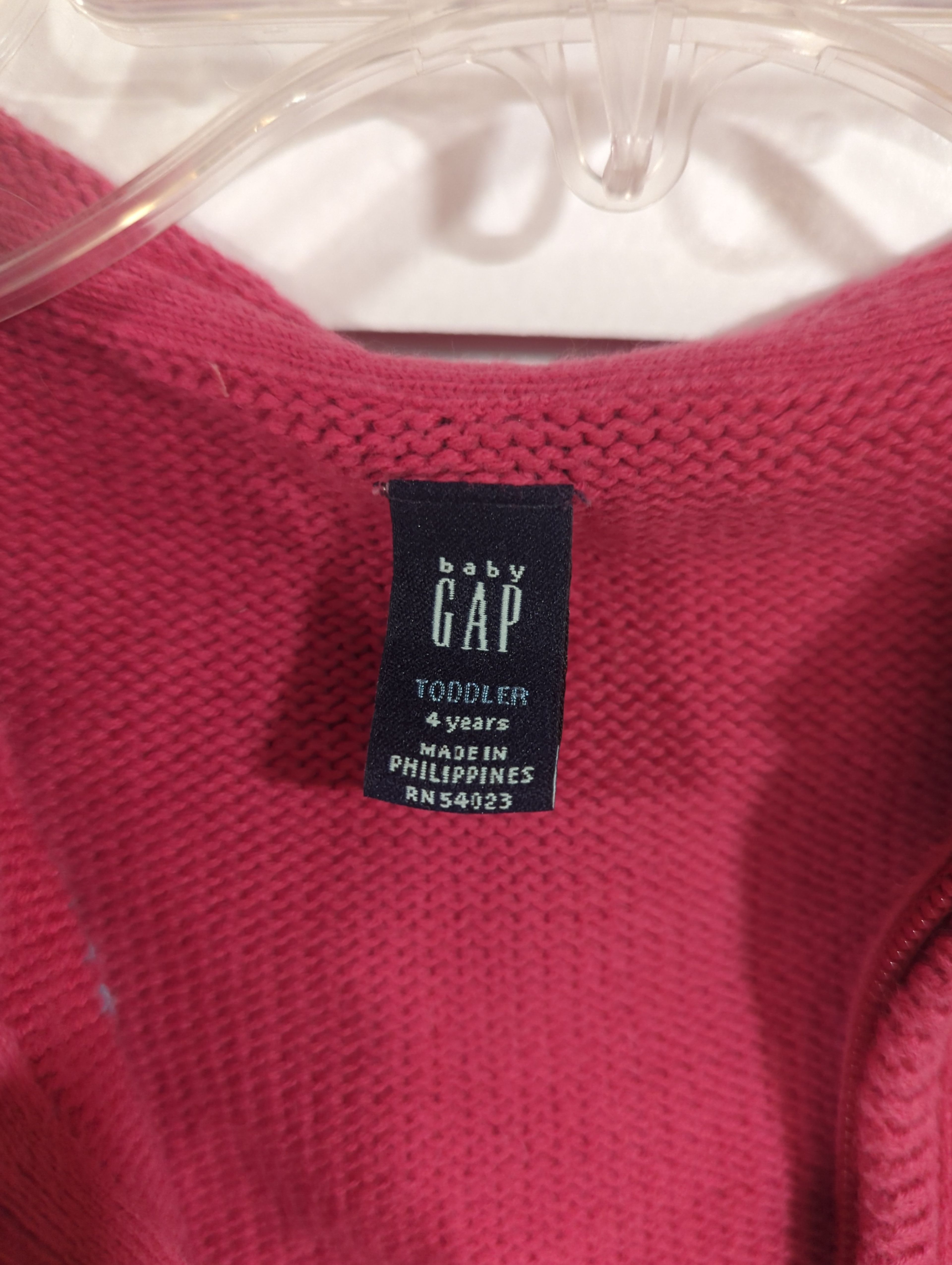 Gap Kids Pink Argyle Zip-Up Hooded Sweater - Image 4