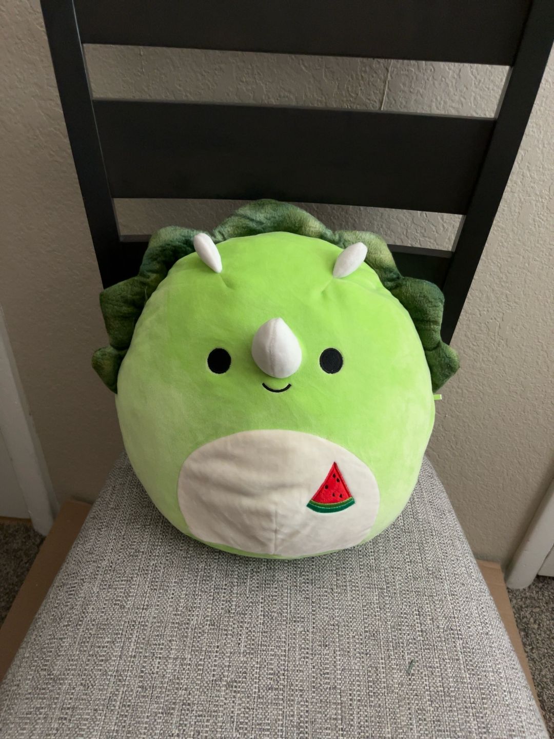 Kellytoy Squishmallow Tristan the Triceratops 12" Green Dinosaur