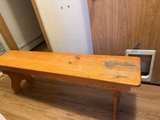 Antique Wooden Farmhouse Bench - Image 1