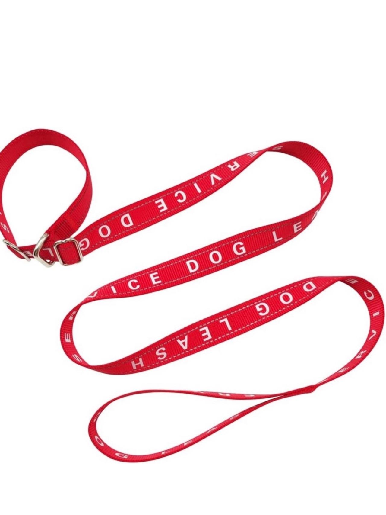 Red Service Dog Leash 5ft Nylon